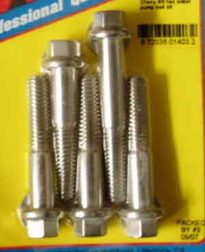 CHEVY STAINLESS STEEL WATER PUMP  BOLT KIT